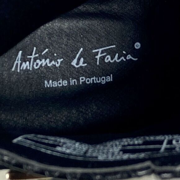 Antonio de Faria Ankle Boot Womens Size 9 Black Camila Snake Skin Chunky Heels - Picture 13 of 13